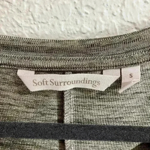 Soft Surroundings High Low Tan Royale Long Sleeve Tee Metallic Tunic - Picture 7 of 8